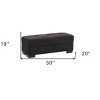 HomeRoots 50" Black and Brown Microfiber Tufted Storage Ottoman - 3 of 4
