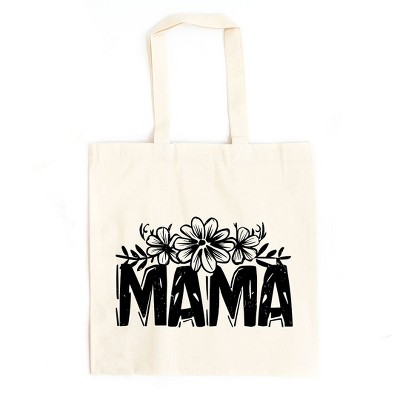 City Creek Prints Mama Topped With Flowers Canvas Tote Bag - 15x16 - Natural