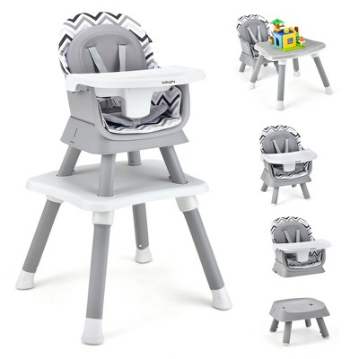 Image of Babyjoy 8-in-1 Baby High Chair Convertible Dining Booster Seat w/ Removable Tray Strip