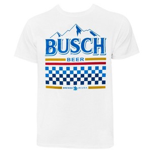 Adult Busch White Racing Tee Shirt - 1 of 2