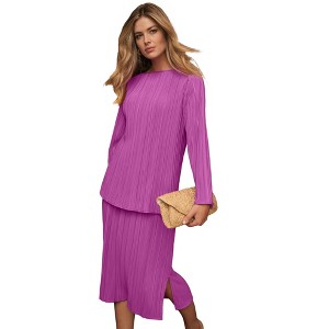 Jessica London Plisse Boatneck Blouse - 1 of 2