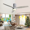 TOBILI 52 Inch 18W LED Ceiling Fan With Dimmable 6 Speed Silver 3 Solid Wood Blade For Living Room - 2 of 4