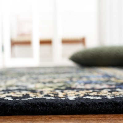 Hand-Tufted Black and Green Wool Runner Rug, 2'-3" x 11'