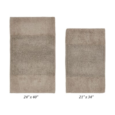 Granada 2 Piece Bath Rug Set 100% Premium Cotton Tufted Non-Slip Backing Bathmats for Bathroom, Super Soft Absorbent, Machine Washable