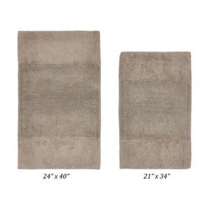 Granada 2 Piece Bath Rug Set 100% Premium Cotton Tufted Non-Slip Backing Bathmats for Bathroom, Super Soft Absorbent, Machine Washable - 1 of 4