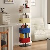 Boho Vertical Bookshelf with Metal Frame, Compact 4-Tier Corner Book Organizer for Bedroom or Living Room-3irtyhousy - 3 of 4