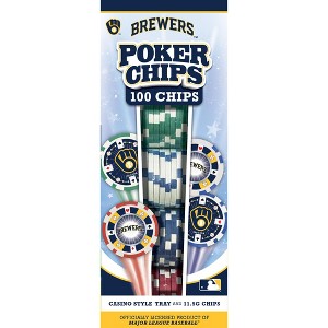 MasterPieces Casino Style 100 Piece Poker Chip Set - MLB Milwaukee Brewers - 1 of 4