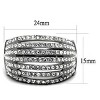 Slickblue Women's Pave Stainless Steel Ring with Clear Synthetic Crystal, Polished Finish, Size 5-10 - 2 of 4
