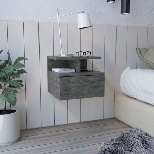 CENGHU Floating Nightstand, Modern Sideboard Decorative Storage Cabinet with Drawer, End Table, Side Table, Open Top Shelves for Bedroom - 1 of 4