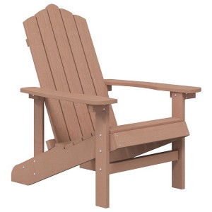 vidaXL Outdoor Patio Adirondack Chair in High-Density Polyethylene (HDPE), Resistant to Weather and UV, Low Maintenance, Brown - 1 of 4
