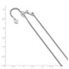 Black Bow Jewelry 1.9mm Rhodium Plated Sterling Silver Adj. Hollow Spiga Chain Necklace - 2 of 4