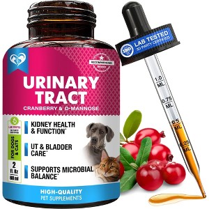 Beloved Pets Urinary Tract Support Supplement with Cranberry for Cats and Dogs, Kidney Bladder Health Natural Renal Care Liquid Drops 2 Oz - 1 Pack - 1 of 4