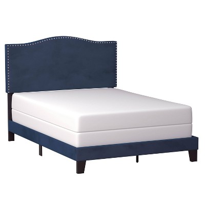 Full Kiley Velvet Upholstered Bed Blue - Hillsdale Furniture