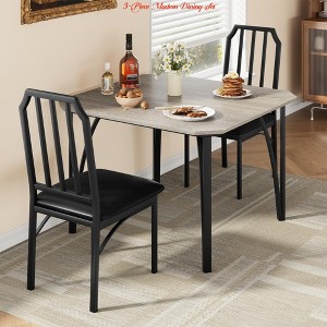 3/5-Piece Modern Dining Set, Space Saving Dinette for Kitchen, Dining Room, Small Space Square Table w/2/4 Chairs Kitchen Table - 1 of 4