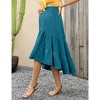 Garvee Maternity Dress Women's High Waist Floral Print Pleated Maxi Skirt Casual Flowy Swing A Line Long Skirts - 3 of 4