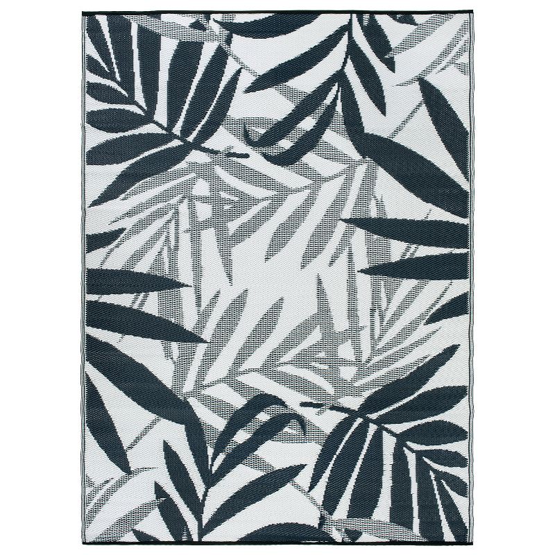 World Rug Gallery Contemporary Floral Leaves Reversible Recycled Plastic Outdoor Rugs, 1 of 12