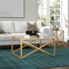 Square Brass Finish Coffee Table - Henn&Hart - 2 of 4