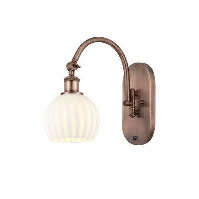 White Venetian - 1 Light Arm Swivels Side to Side Wall Sconce In Modern Style-11.5 Inches Tall and 6 Inches Wide
