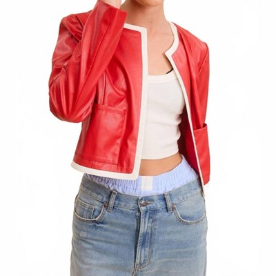 Women's Roxie Faux Leather Jacket - Mimosa