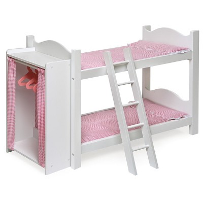 Badger Basket Doll Bunk Beds with Ladder and Storage Armoire