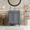 Vynxaria 24 in. 1 Freestanding Grey Bath Vanity with White Ceramic Top 2-Tier Modern Bathroom Storage Cabinet Single Sink Bathroom Vanity - 2 of 4