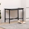 Sapphtopaz Ottoman Small Foot Rest Shoes Stools with Handwoven Paper Rope and Metal Legs Ottoman Stepping Stool for Living Room, Entryway - 2 of 4