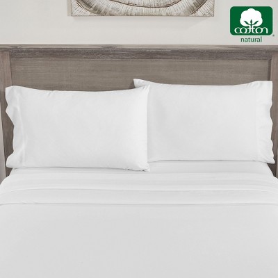 Bright White King Size Cotton Sateen Pillowcases, Set of 2