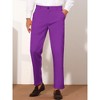 Lars Amadeus Men's Slim Fit Flat Front Solid Color Skinny Business Dress Pants - 2 of 4