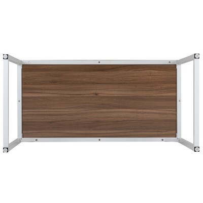 Tiverton 51" Walnut and White Industrial Modern Office Desk