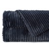 Chanasya Stripe Textured Faux Fur Throw Blanket - 3 of 4