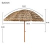 Gulches 8' Thatch Patio Umbrella Tropical Palapa Raffia Hut Hawaiian Hula Beach Umbrella,Straw umbrella - 4 of 4