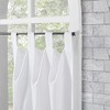 2pc 52"x45" Archaeo Linen Cotton Blend Cafe Curtain Tier Pair White: 45 Inch Kitchen Curtains, Tab Top, Machine Washable - 2 of 4