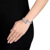 EVERLY JEWELRY | Sterling Silver 1.21 CT TGW White Cubic Zirconia 6.8 12mm wrap flat omega stretch Bangle - 3 of 4
