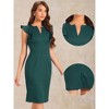 INSPIRE CHIC Women's Ruffles V Neck Split Work Sleeveless Sheath Dress - 2 of 4