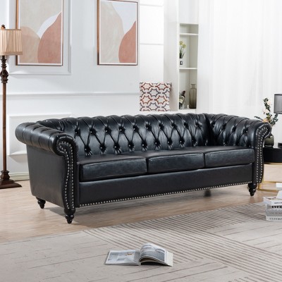 Runesay Rolled Arm Chesterfield Three Seater Sofa