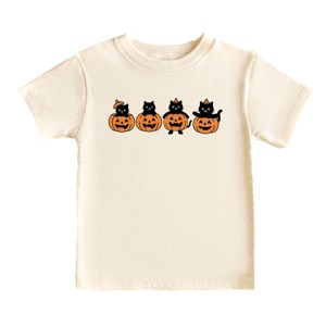 Four Black Cats Pumpkins - Youth Short Sleeve Graphic T-Shirt and Toddler Short Sleeve Graphic T-Shirt - 1 of 4