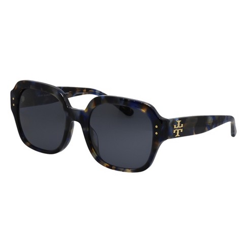 Tory Burch Ty 7143u 195781 Womens Square Polarized Sunglasses Blue Tortoise 56mm Target