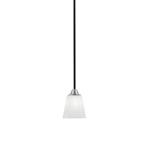 Toltec Lighting Paramount 1 - Light Pendant in  Matte Black/Brushed Nickel with 4.5" Square White Muslin Shade - 1 of 1