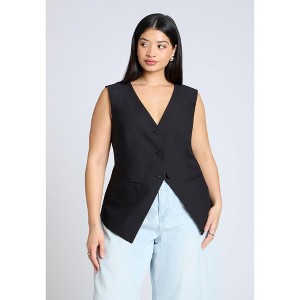 ELOQUII Split Hem Suiting Vest - 1 of 4