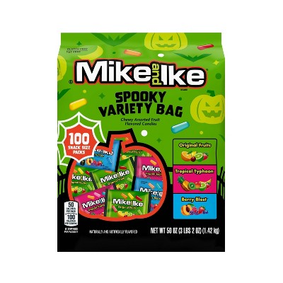Mike and Ike Halloween Spooky Mix Snack Size Stand-Up Bag - 50oz/100ct