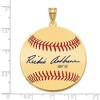 Black Bow Jewelry 14K Gold Plated Richie Ashburn Signature LG Enamel Baseball Pendant - 4 of 4