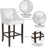 Emma and Oliver 30"H Transitional Upholstered Walnut Barstool with Accent Nails - 3 of 4
