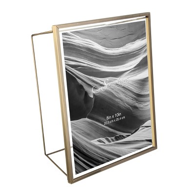 Antique Brass 8x10 Metal Floating Photo Frame