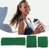 Unique Bargains Stretchy Cotton Blend Sweat Absorbing Sport Headband Wristband Grass Green 3 pcs - 2 of 4