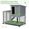 Sandinrayli Rabbit Hutch Indoor Outdoor Bunny Cage 39" L Large 2-Story Wooden Small Animal House Enclosure with Wheels - 4 of 4