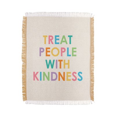 socoart Treat People With Kindness III Woven Throw Blanket - Deny Designs