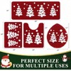 Christmas Bathroom Rug Set, 4 - Piece with Toilet Cover, Red Non - Slip Absorbent Mats, Machine Washable Toilet Mat - 2 of 4