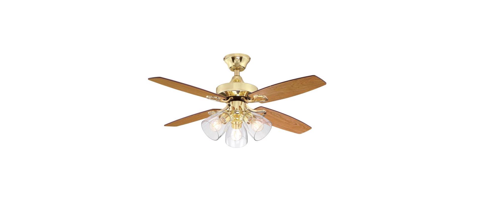 Westinghouse 42 in. Polished Brass Brown LED Indoor Ceiling Fan