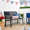 Best Choice Products Indoor Outdoor Steel Garden Bench w/ American Flag Backrest, 790lb Capacity - 3 of 4