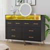 Modern 8-Drawer Dresser with RGB LED Lights, App-Controlled Wide Bedroom Chest, Power Outlets & USB Ports for Gaming, or Living Room - 3 of 4
